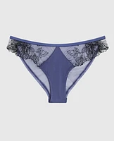 Lace High Leg Cheeky Dusk Blue