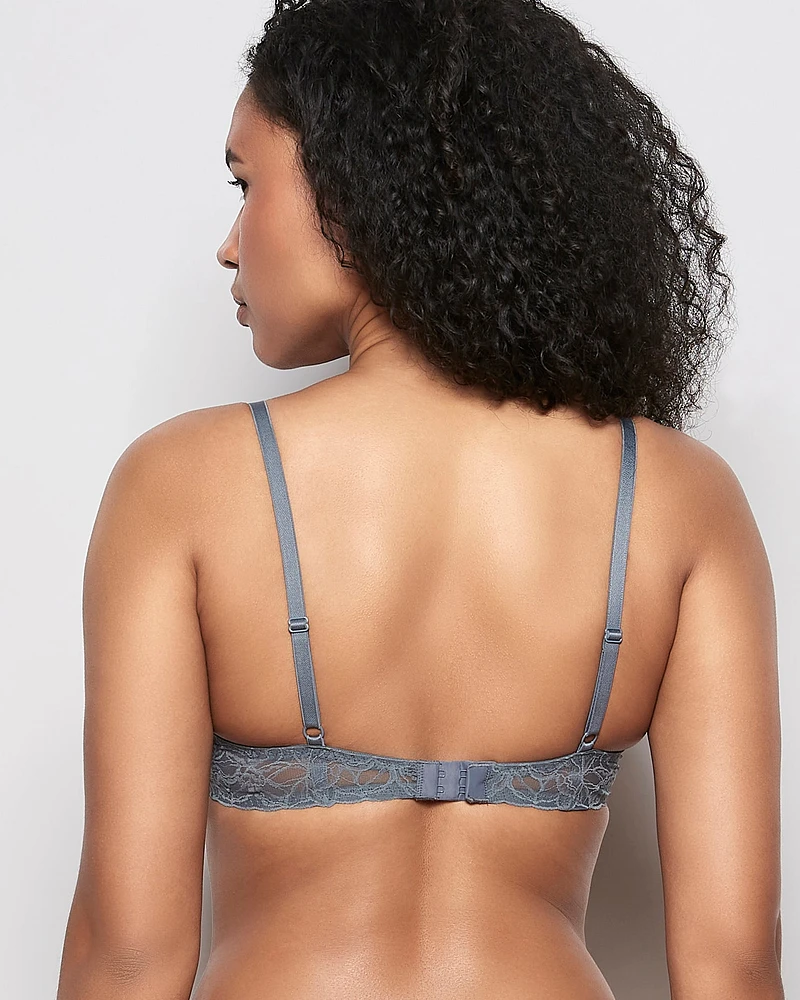 Unlined Lace Demi Bra Stormy Weather