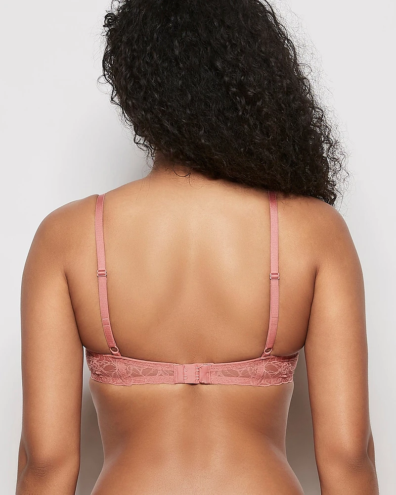 Unlined Lace Demi Bra Rosy Blush