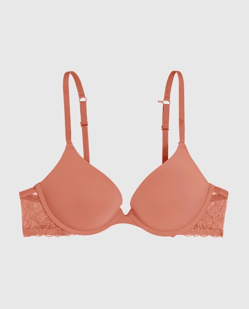 Push Up Bra with Lace Wing Rosy Blush