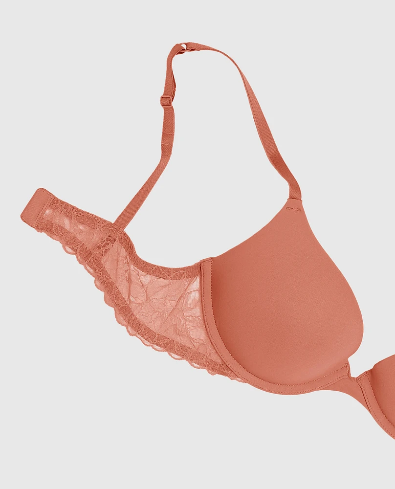 Push Up Bra with Lace Wing Rosy Blush