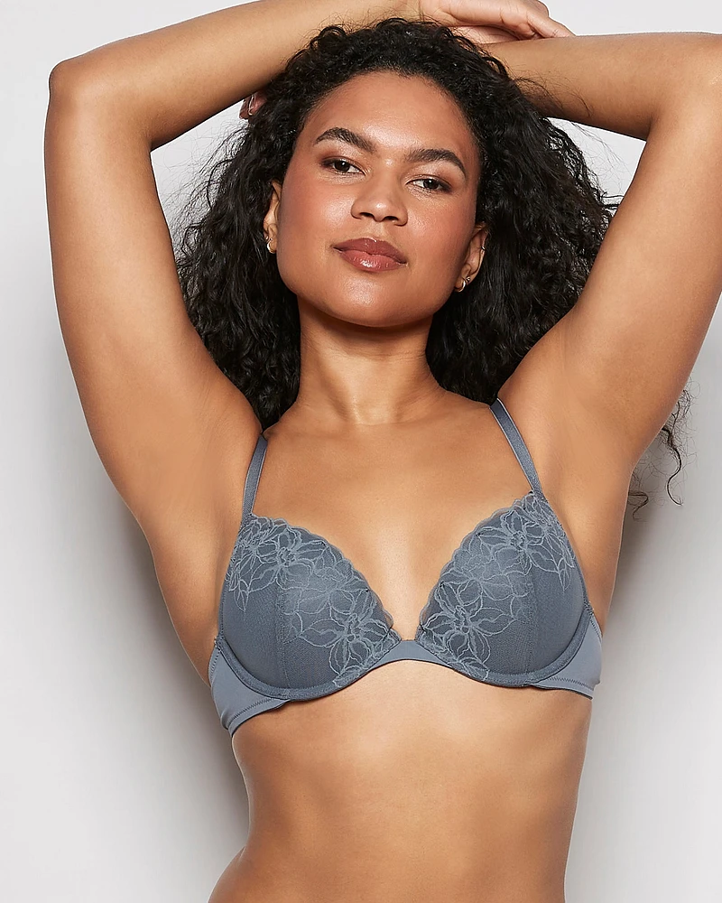 Lace Push Up Bra Stormy Weather