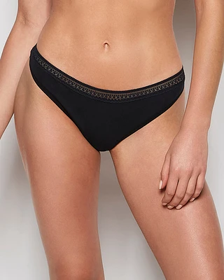 Thong Panty with Elemental Lace Black