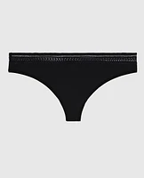 Thong Panty with Elemental Lace Black