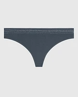 Thong Panty with Elemental Lace Stormy Weather