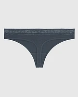 Thong Panty with Elemental Lace Stormy Weather