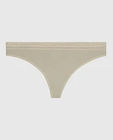 Thong Panty with Elemental Lace Stone Grey