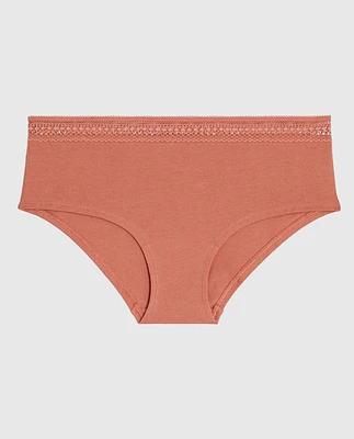 Hipster Panty with Elemental Lace Rosy Blush