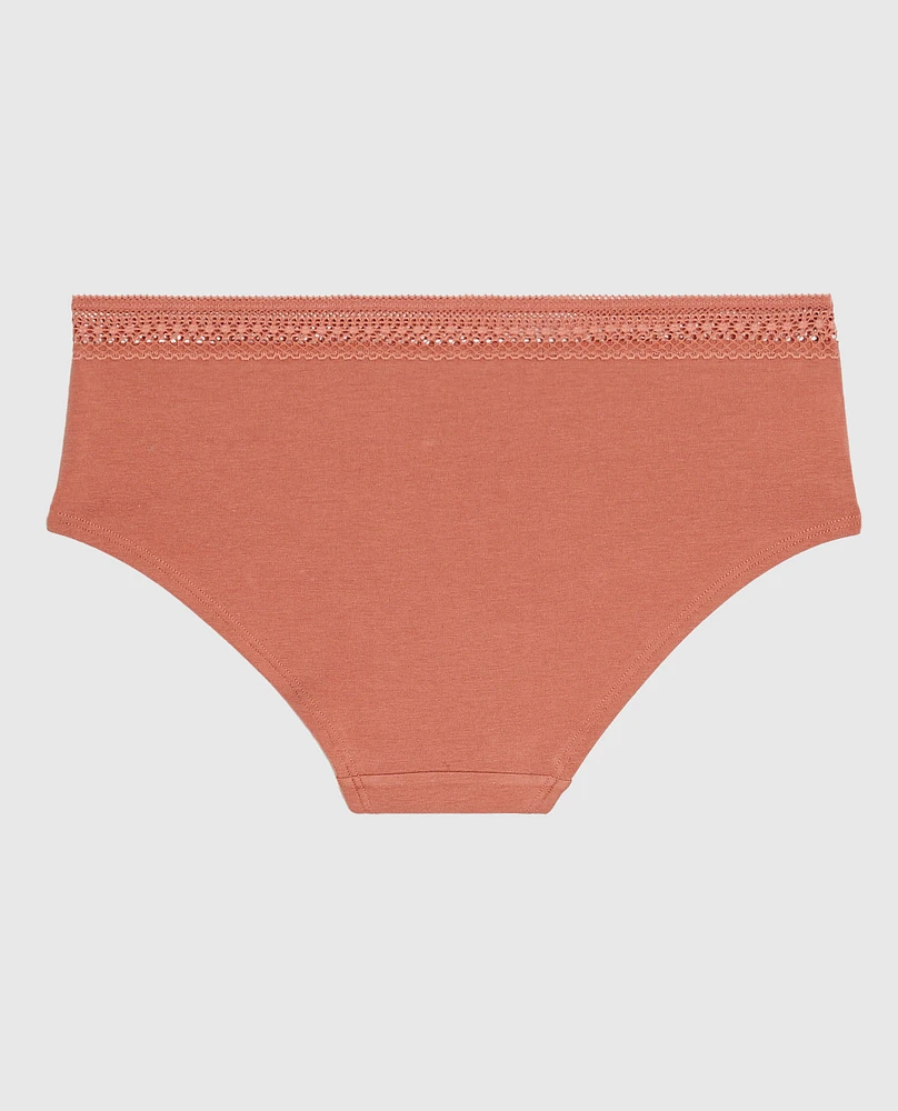 Hipster Panty with Elemental Lace Rosy Blush