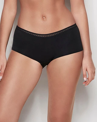 Boyshort Panty with Elemental Lace Black