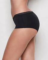 Boyshort Panty with Elemental Lace Black