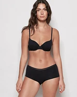 Boyshort Panty with Elemental Lace Black