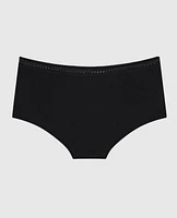 Boyshort Panty with Elemental Lace Black