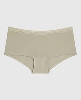 Boyshort Panty with Elemental Lace Stone Grey