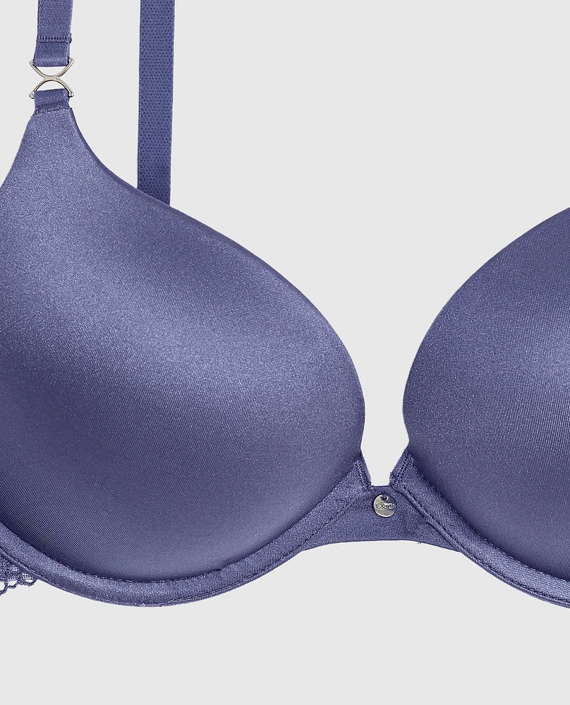 Hello Sugar Push Up Bra with Lace Wing Dusk Blue