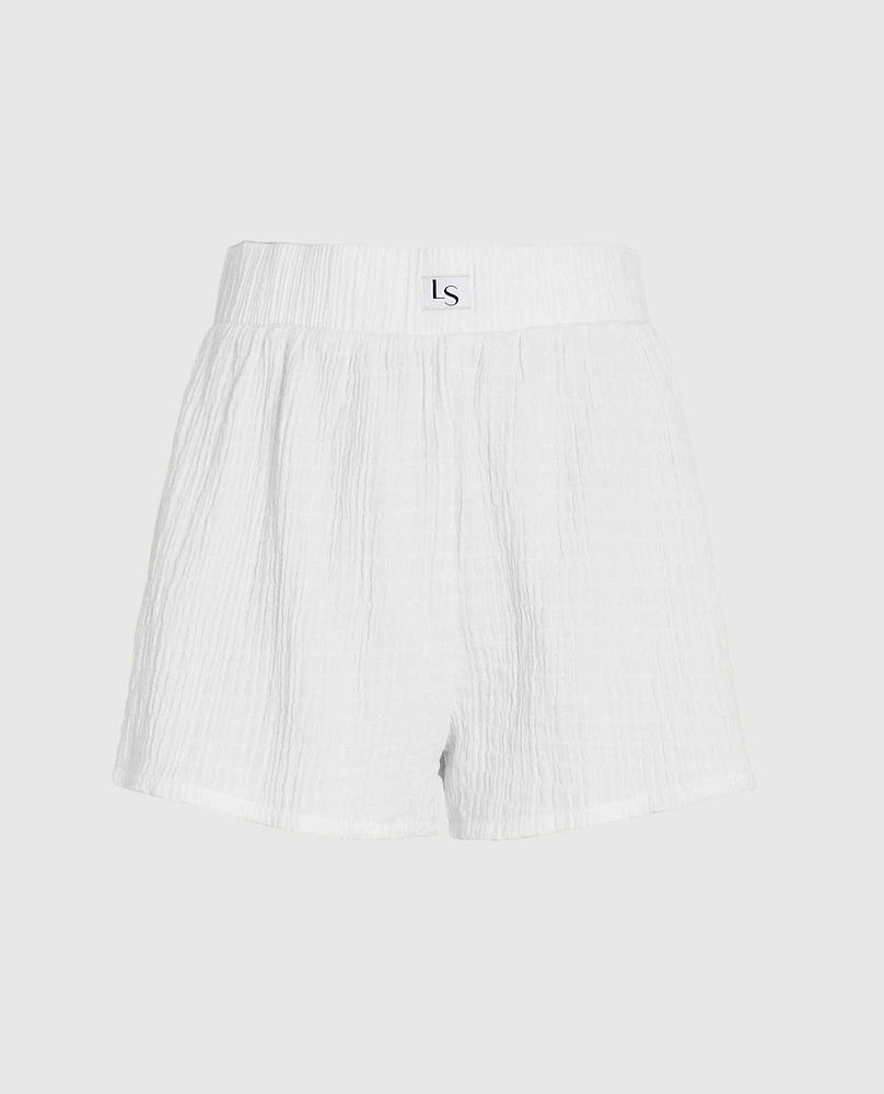 Textured Sleep Short Ivory