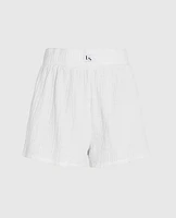 Textured Sleep Short Ivory