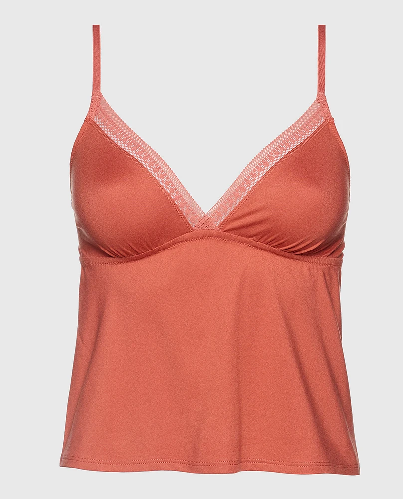 Sleep Tank with Elemental Lace Rosy Blush