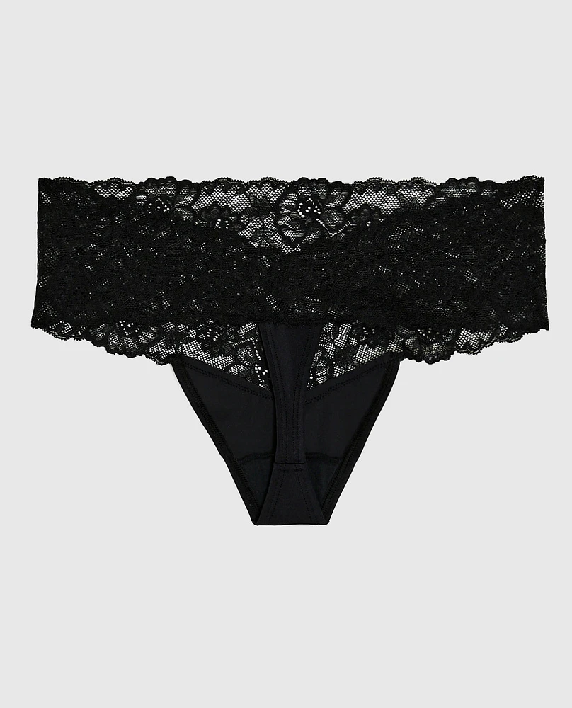 Magnificent Lace Thong Panty Black