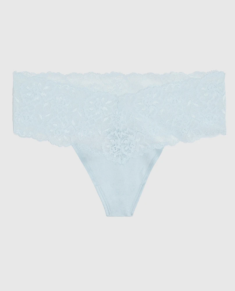 Magnificent Lace Thong Panty Vista Blue