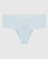 Magnificent Lace Thong Panty Vista Blue