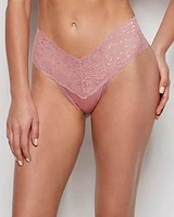 Magnificent Lace Thong Panty Sheer Mauve