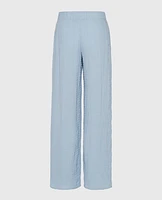 Pantalon de nuit texturé bleu tamisé