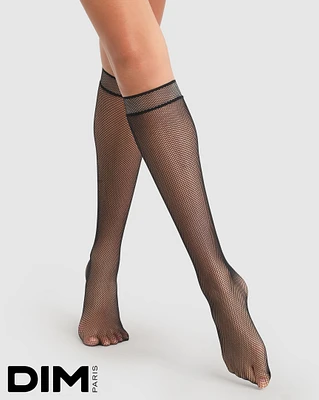 Fishnet Knee High Stocking in Black