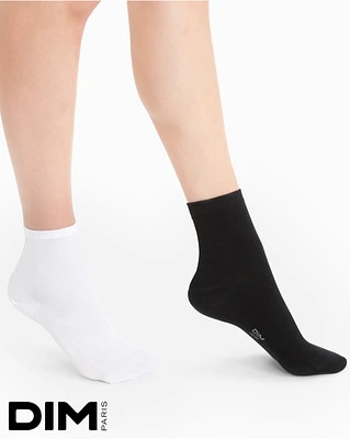 Pack of 2 Cotton Socks Black and White