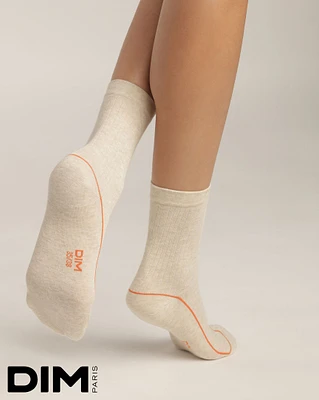 Cotton Sports Crew Sock Soft Cream