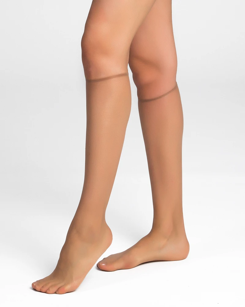 Sheer Knee High Stocking in Rosetan