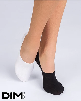 Emballage de 2 bas courts en coton (noir et blanc)