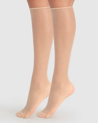 Sheer Knee High Stocking in Sugar Baby