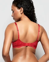 Lightly Lined Balconette Bra with Lace Wing Cosmo Red