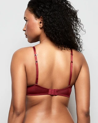 Push Up Bra with Lace Overlay Opulent Red