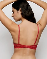 Unlined Demi Bra with Allover Lace Cosmo Red