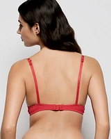 Soutien-gorge pigeonnant plongeant avec incrustation de dentelle