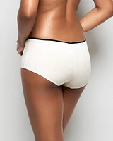 Ultrasoft V-Waist Ribbed Boyshort Panty Ivory Dawn