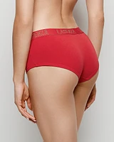 Boyshort Panty with Logo Band Cosmo Red