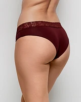 Hipster Panty with Lace Red Wine