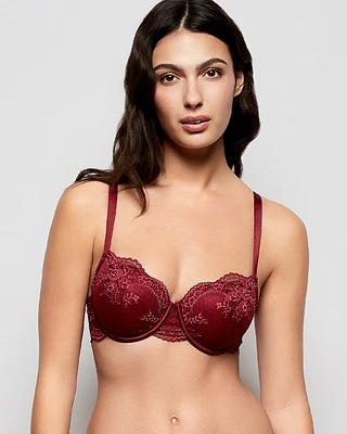 Allover Lace Lightly Lined Balconette Bra Opulent Red