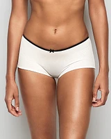 Ultrasoft V-Waist Ribbed Boyshort Panty Ivory Dawn