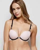 Allover Lace Push Up Bra Pink-A-Boo