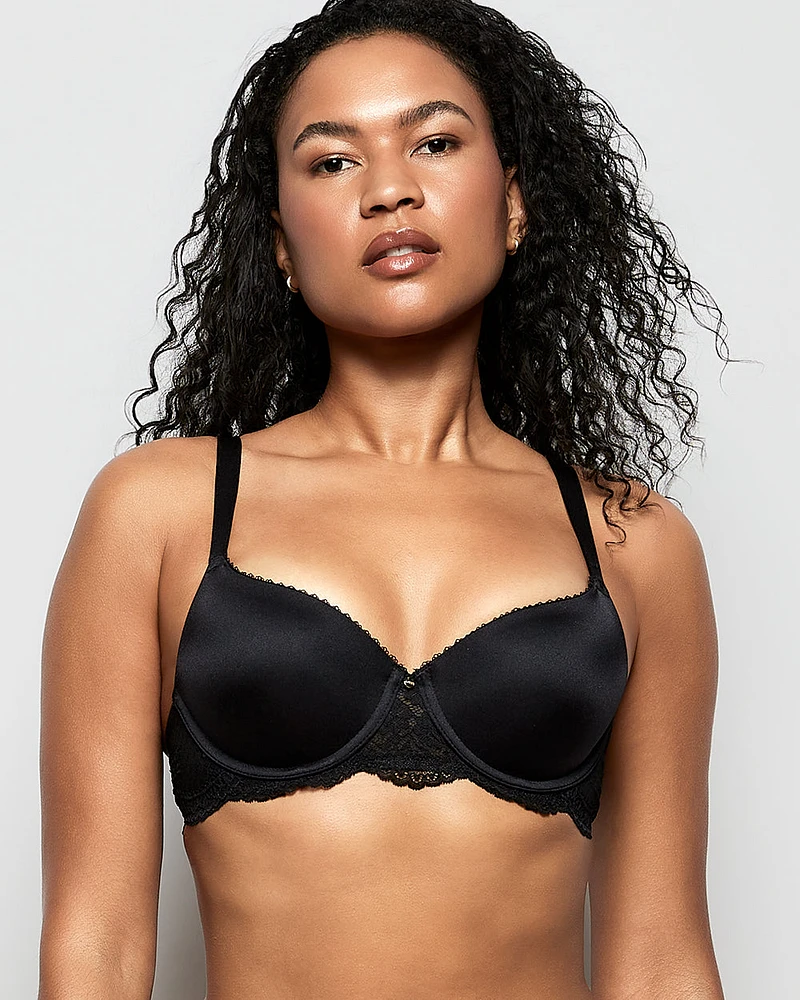 Lightly Lined Full Coverage Bra Black