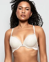 Allover Lace Up 2 Cup Push Bra Ivory Dawn