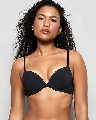 Smooth Push Up Pluge Bra with Lace Wing