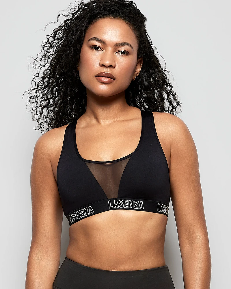 Low Impact Logo Sports Bra Black