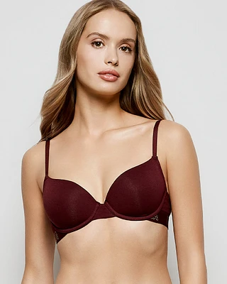 Lightly Lined Demi Bra with Logo Red Wine