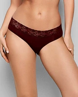 Hipster Panty with Lace Red Wine