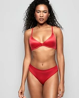 Tanga à jambe échancrée rouge cosmo